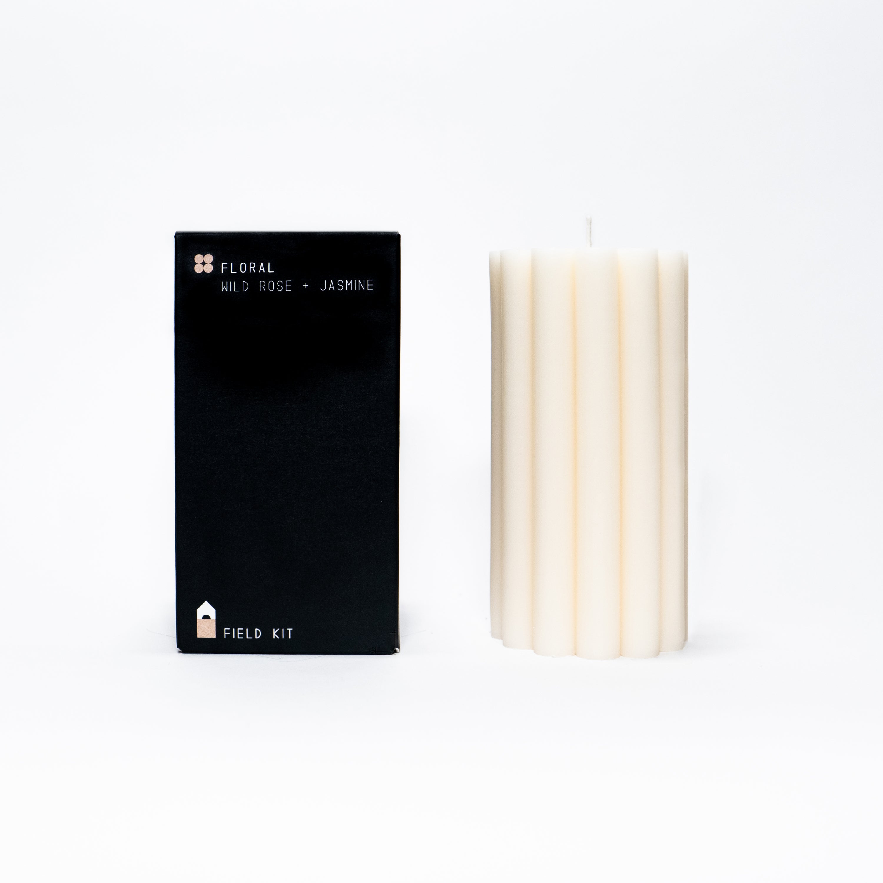 Floral Pillar Candle - Wild Rose + Jasmine